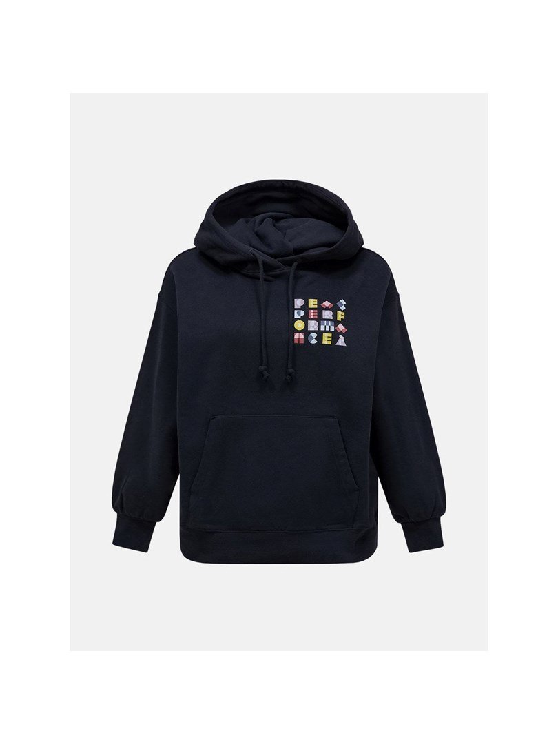Bluza damska PEAK PERFORMANCE W Terry Graphic Hood kolor czarny - S #1
