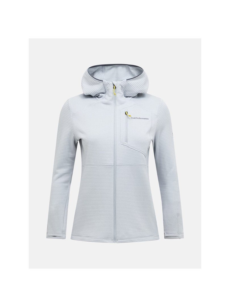 Bluza damska PEAK PERFORMANCE W Trail Polartec Power Grid Zip Hood kolor szary - S #1
