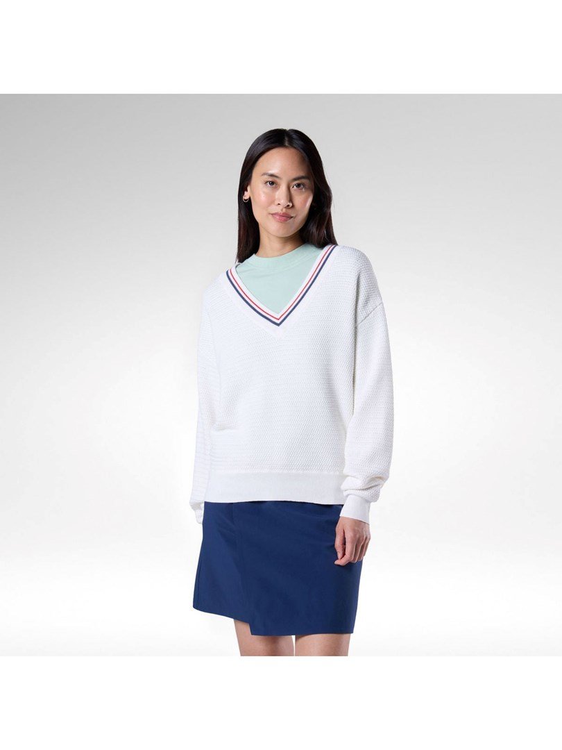 Sweter damski ROSSIGNOL W Knitted V Neck biaĹ‚y - M #1