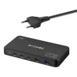 Sieciowa stacja ładująca BlitzWolf 5 w 1 czarna / 120W / 2xUSB-A / 3xUSB-C #1