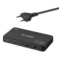 Sieciowa stacja ładująca BlitzWolf 5 w 1 czarna / 120W / 2xUSB-A / 3xUSB-C #1