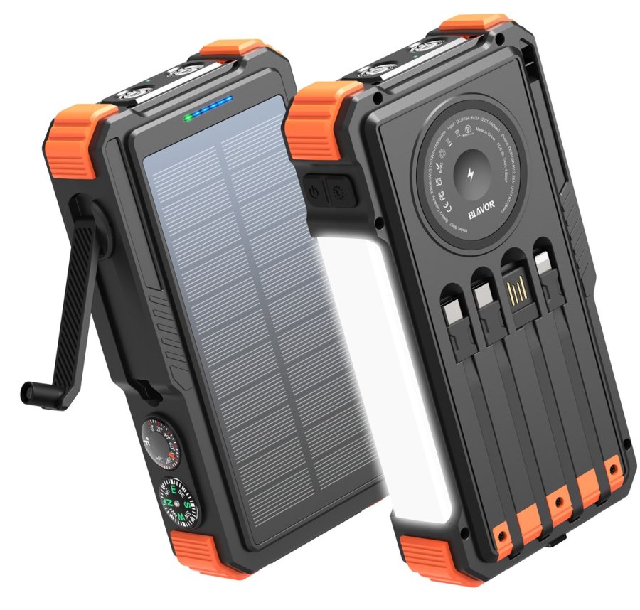 Extralink | Powerbank solarny | 20000mAh, 20W, dynamo, indukcja, lampa, latarka #1