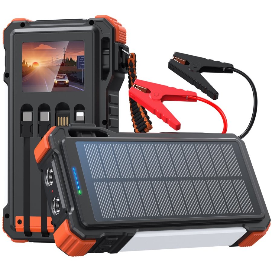 Extralink | Powerbank solarny | 12000mAh, jump starter, 1500A, lampa, latarka #1