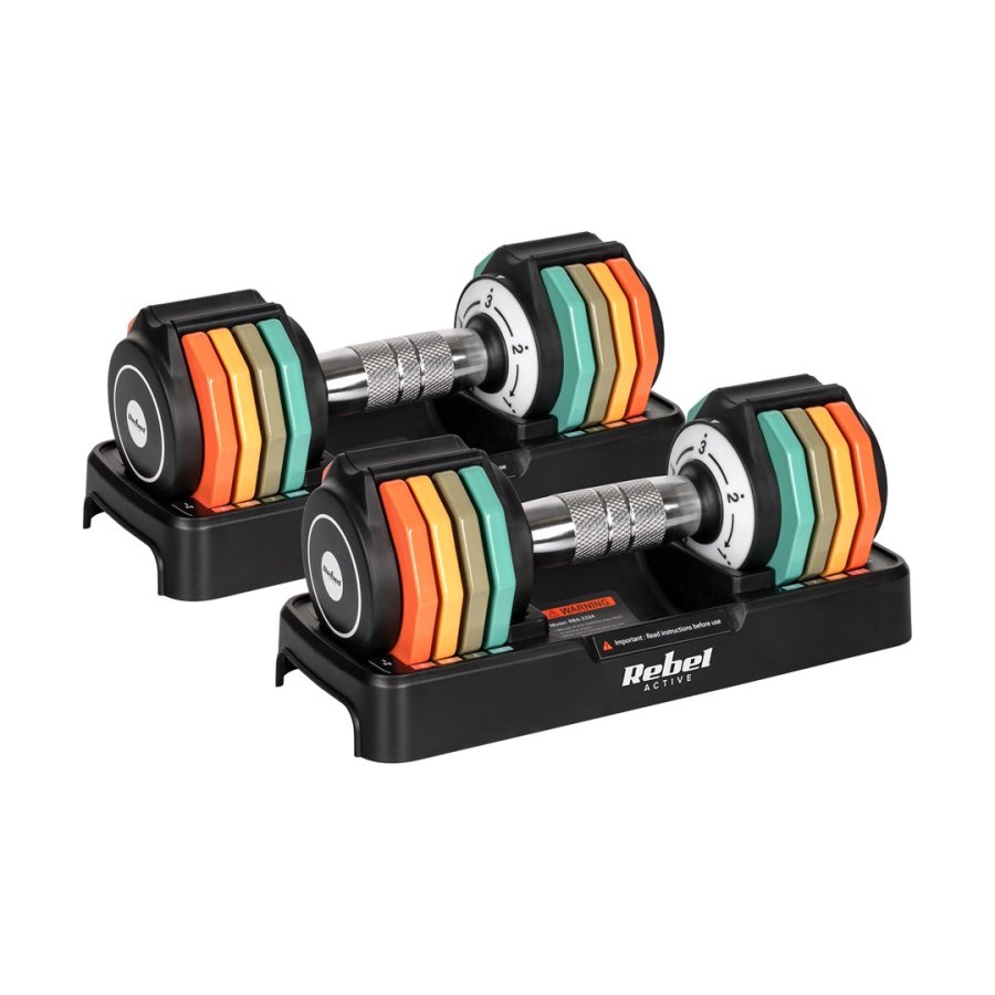 Hantle eliwne regulowane automatycznie, zestaw 2x5 kg, skok co 1kg, REBEL ACTIVE #1