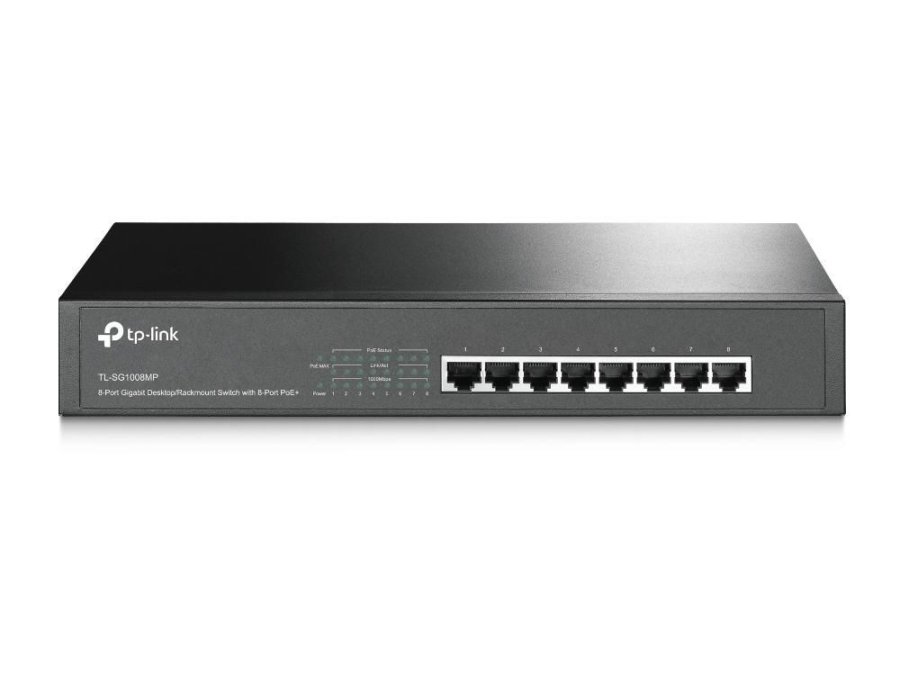 TP-Link TL-SG1008MP netv�rksswitch Ikke administreret Gigabit Ethernet (10/100/1000) Str�m over Ethernet (PoE) Sort #2