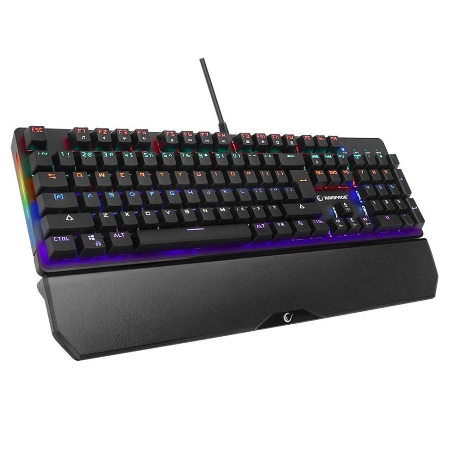 Klawiatura przewodowa Rampage KB-R86 gamingowa mechaniczna UMBRA Blue Switch czarna #1