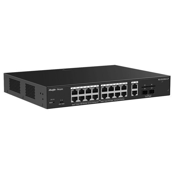Ruijie Networks RG-ES220GS-LP netv�rksswitch Administreret L2 Gigabit Ethernet (10/100/1000) Str�m over Ethernet (PoE) Desktop Sort #2