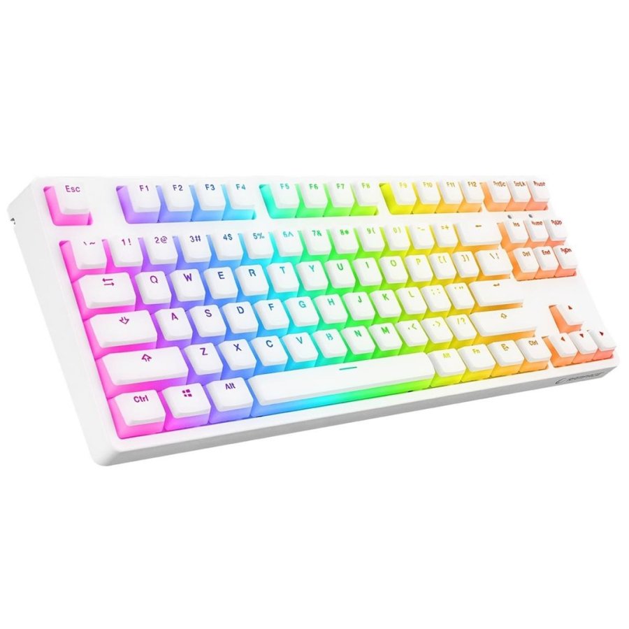 Klawiatura przewodowa Rampage TKL GHOST Huano Red Switch mechaniczna biała #1