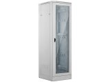 Szafa 24U 600x600, drzwi przednie szklane, drzwi tylne metalowe pene, zamek, 4 belki none, cok� w zestawie, do samodzielnego montau, kolor szary, ALANTEC #1