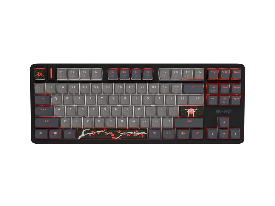 KLAWIATURA DLA GRACZY FURY KANABO K6 US PODWIETLENIE RGB MAGNETYCZNA CZARNO-SZARA #1