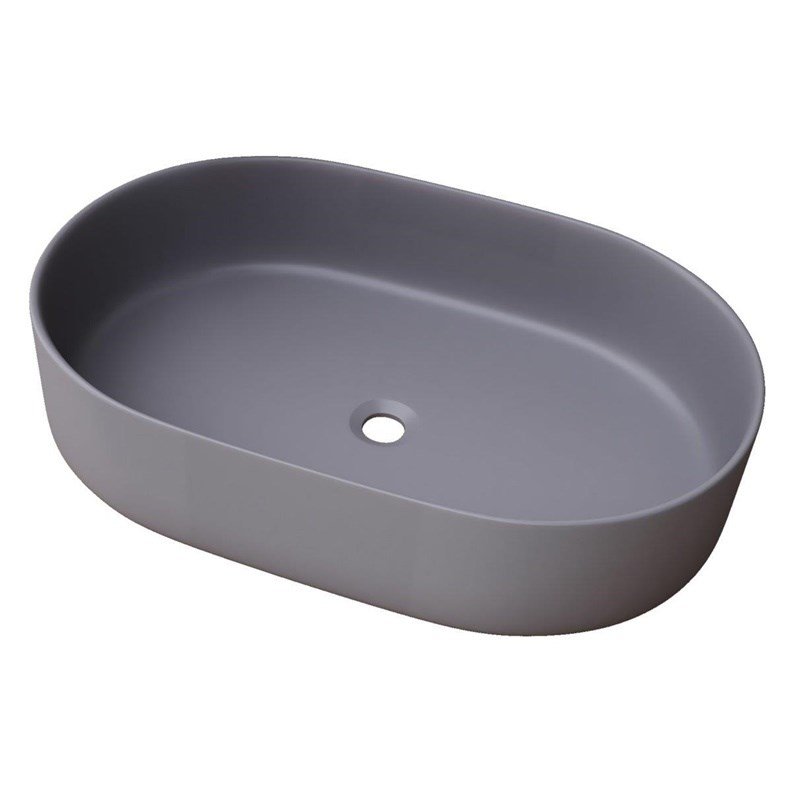 WASHBASIN TRAPANI 600X380X125 MATT GREY #1