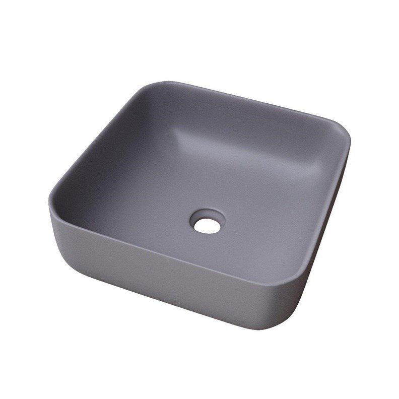 WASHBASIN CATANIA 385X385X140 MATT GREY #1