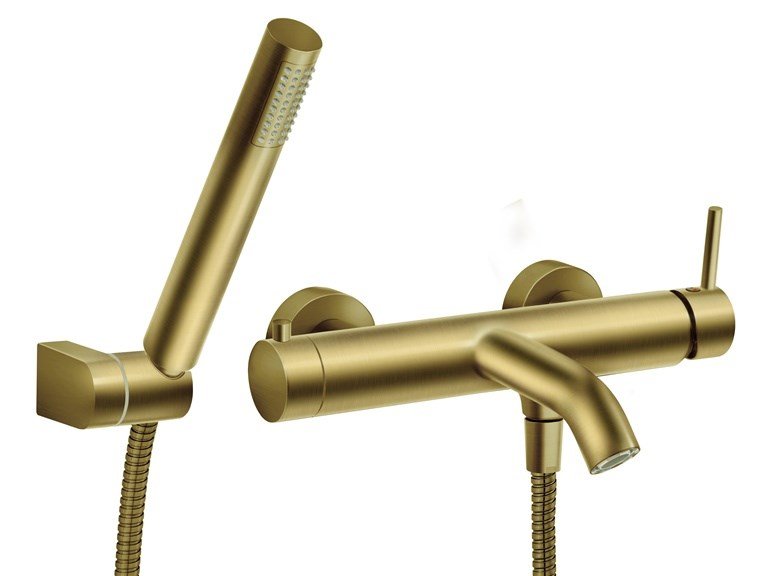 BATH MIXER WITH SHOWER SET BRUSHED GOLD #1