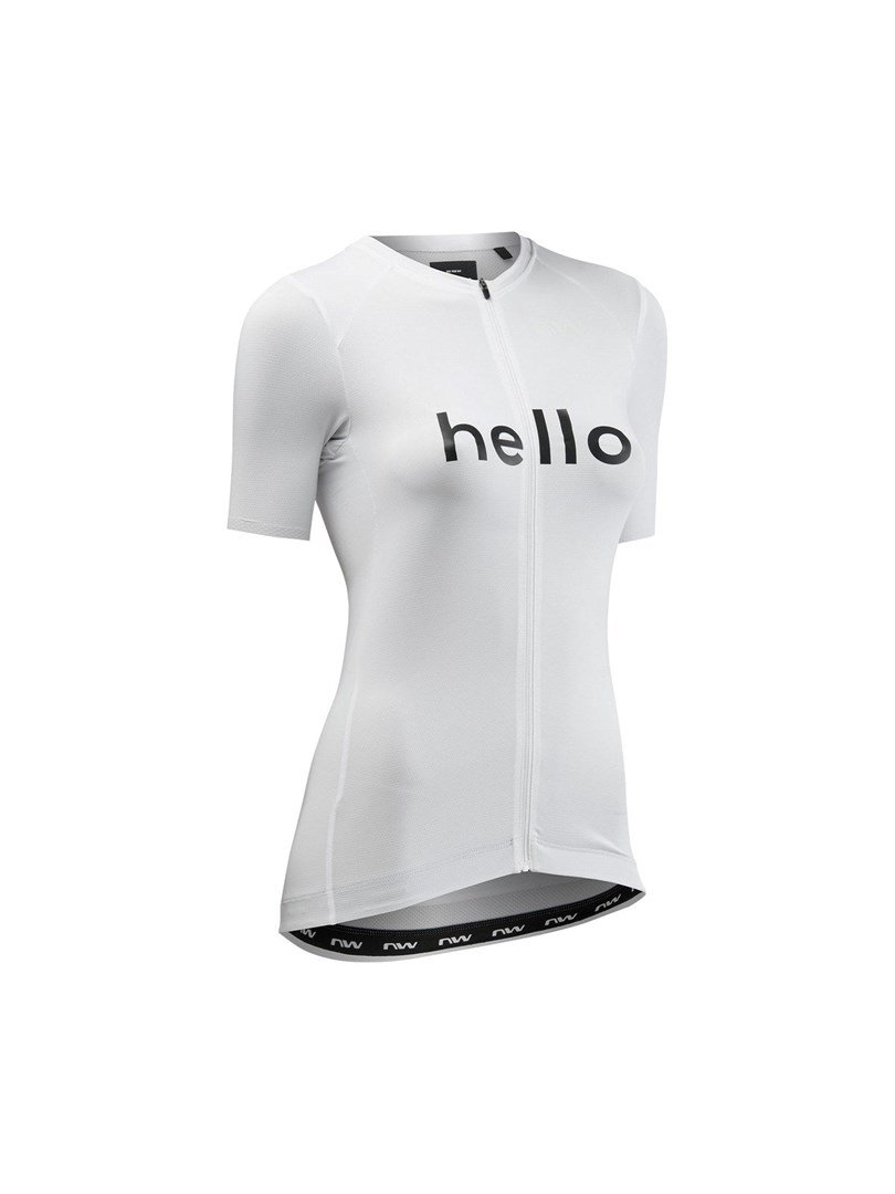 Koszulka rowerowa NORTHWAVE Blade Hello Goodbye Woman Jersey S/s biała - S #1