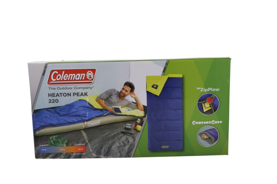Coleman Heaton Peak 220 Voksen Rektangul�r sovepose Bomuld, Polyester Bl�, Gul #2
