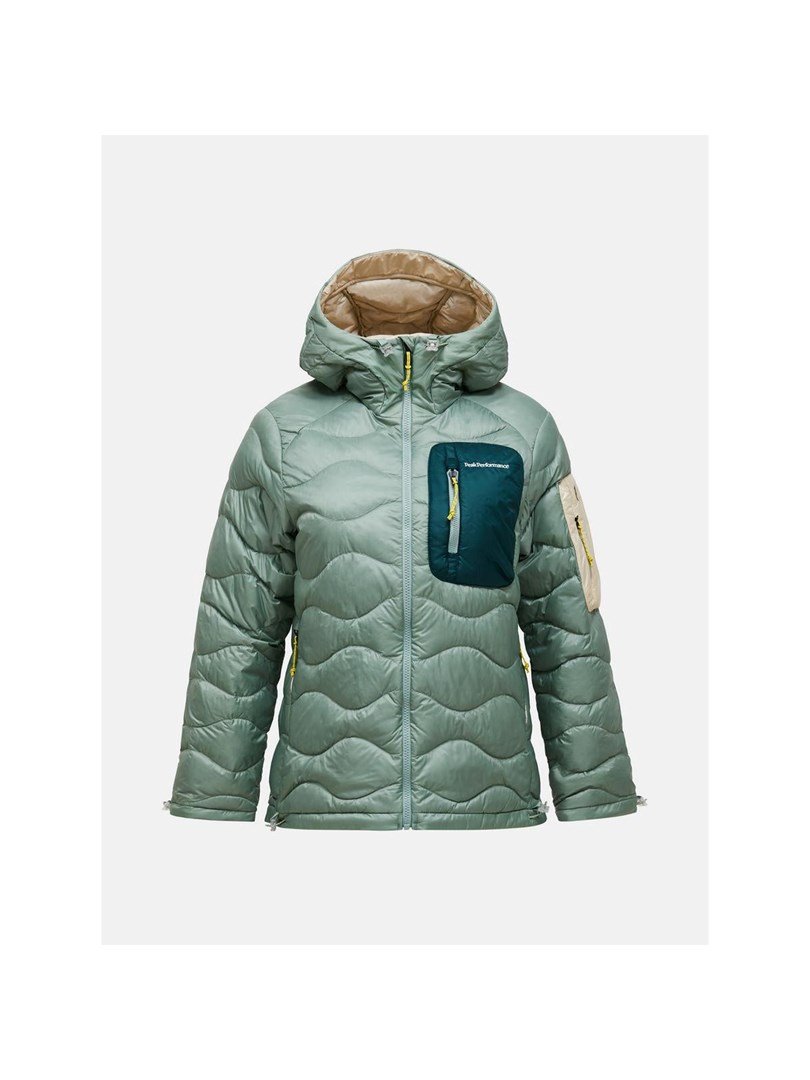 Kurtka damska puchowa PEAK PERFORMANCE W Helium Utility Down Hood Jacket kolor zielony - L #1