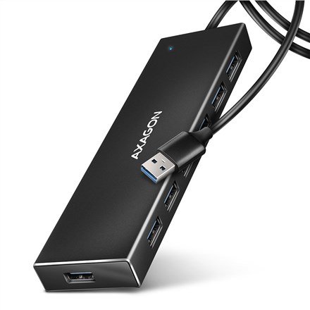 Axagon HUE-F7A 7x USB 3.2 Gen 1 ALU FLAT hub micro power IN 1m USB-A USB 3.2 Gen 1 (3.1 Gen 1) Type-A 5000 Mbit/s Sort #2
