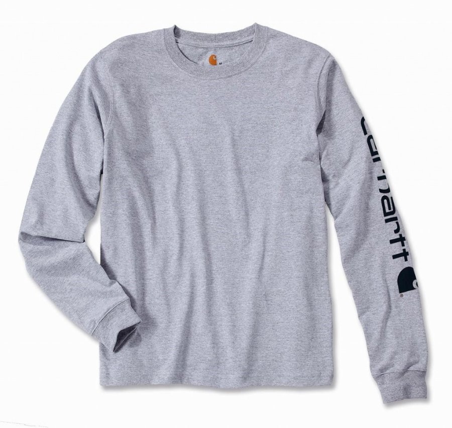 Carhartt Sleeve Logo L/S T-Shirt - heather grey, L #1