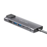 Adapter (HUB) USB typu C na HDMI/2x USB3.0/2x USB typu C/RJ45 #1