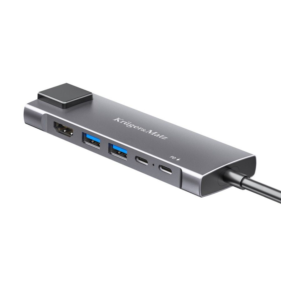Adapter (HUB) USB typu C na HDMI/2x USB3.0/2x USB typu C/RJ45 #1