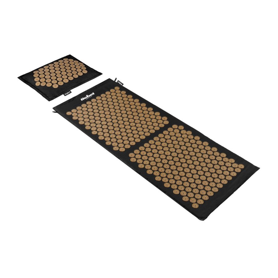 Mata zdrowotna ECO z kolcami do akupresury z poduszką, 110x42cm, XL, złote kolce,  Rebel Active #1