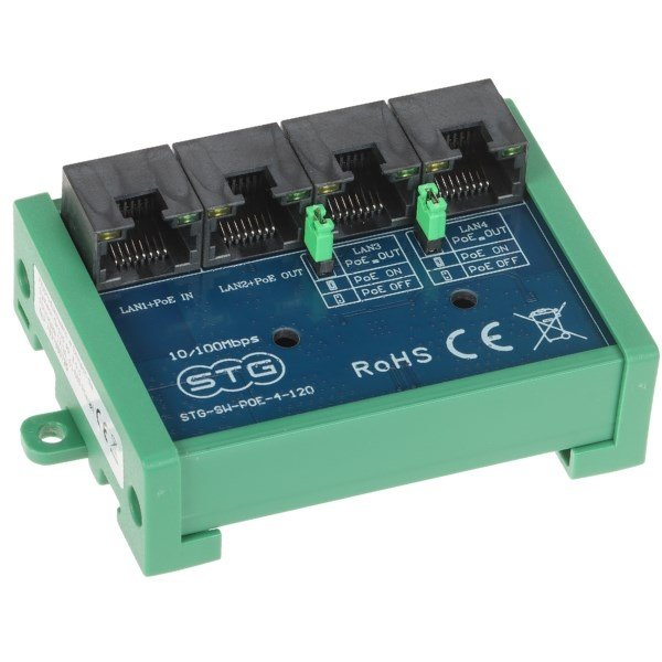 SWITCH POE / EXTENDER STG-SW-POE-4-120 3-PORTOWY + 1X UPLINK STG #1