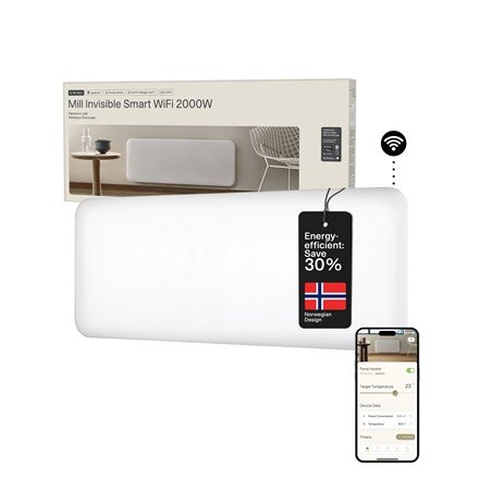 Mill Invisible Smart WiFi Heater | PA2000WIFI4 | Panel Heater | 2000 W | Suitable for rooms up to 24-28 m2 | White | IPX4 #1