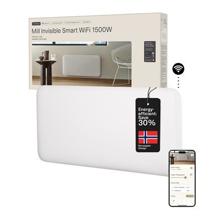 Mill Invisible Smart WiFi Heater | PA1500WIFI4 | Panel Heater | 1500 W | Suitable for rooms up to 18-22 m2 | White | IPX4 #1