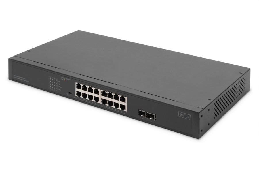 Digitus DN-95347-2 netv�rksswitch Ikke administreret Gigabit Ethernet (10/100/1000) Str�m over Ethernet (PoE) 1U Gr� #2