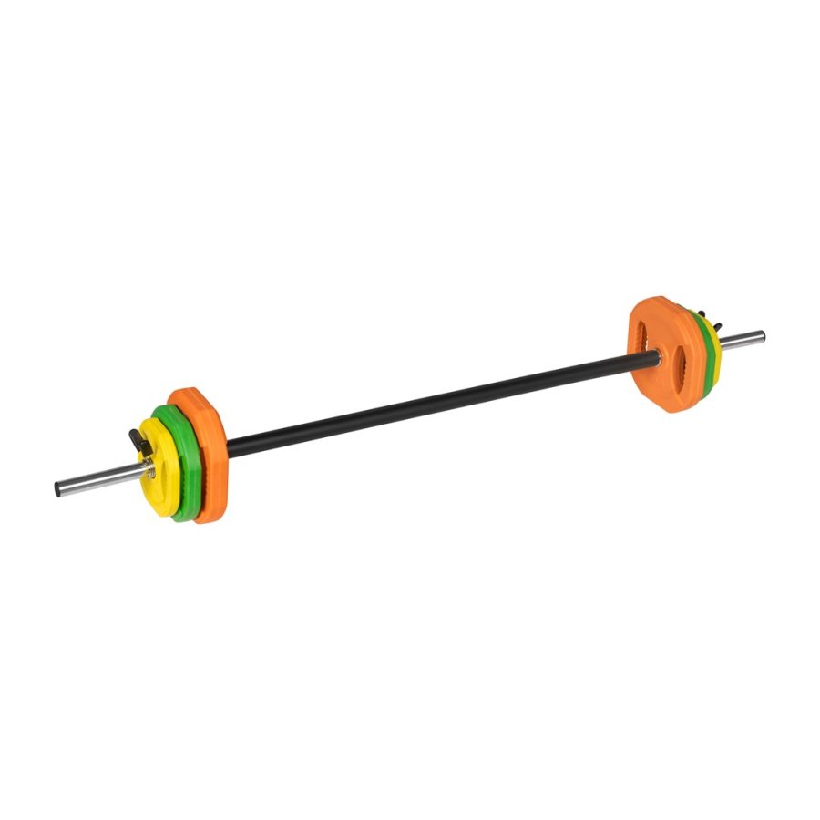 Sztanga składana z obciążeniem żeliwnym, gryf 140cm,  zestaw treningowy 20kg, REBEL ACTIVE #1
