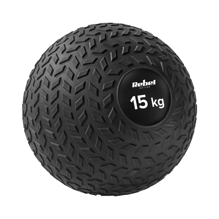 Mała piłka lekarska do ćwiczeń rehabilitacyjna Slam Ball 23cm 15kg, REBEL ACTIVE #1
