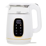 Adler Kettle with LED Display | AD 1305 | Electric | 2200 W | 1.7 L | Plastic | 360� rotational base | White/Gold #1