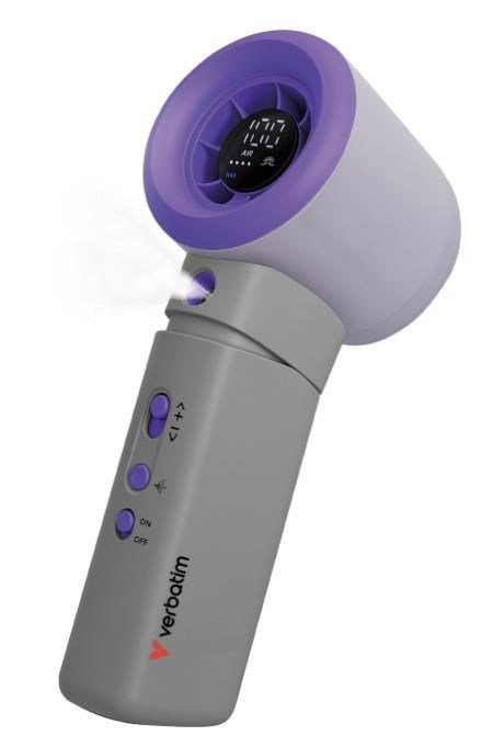 Verbatim Cool 'n' Go Aqua Breeze Handheld Fan Purple/Grey #1