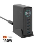 Ładowarka Fixed GaN 140 1x USB-A 4x USB-C 5 A (FIXCG140D-4C1A-BK) #1