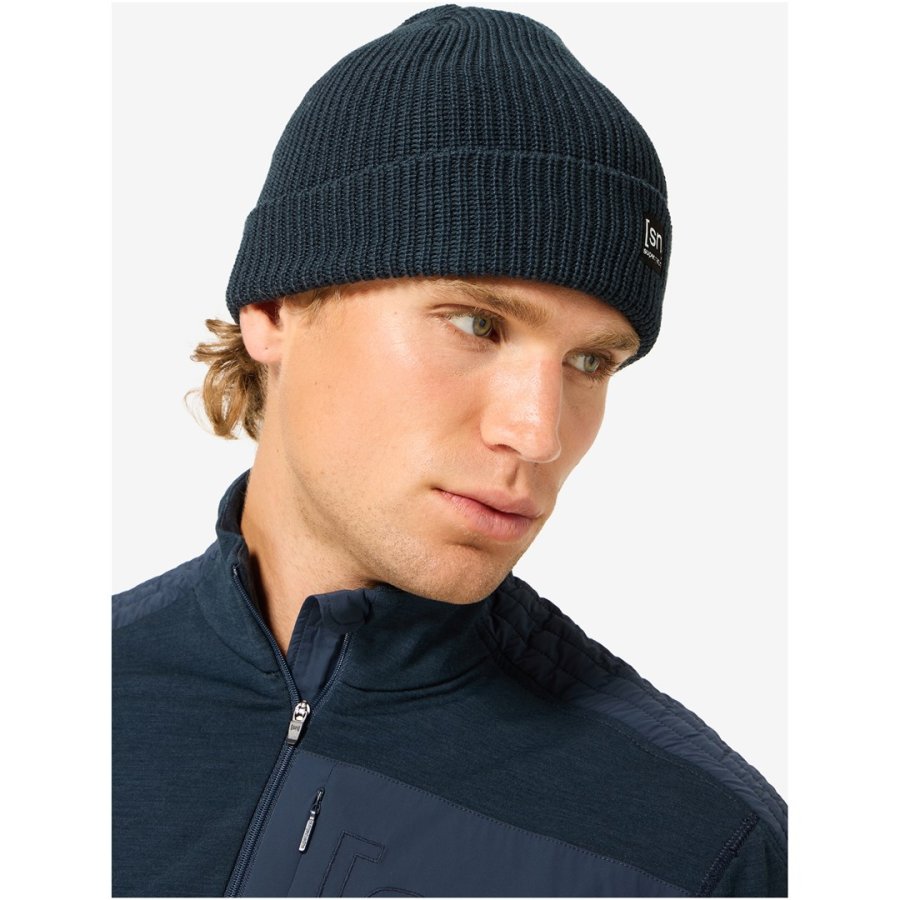 Czapka SUPER.NATURAL Merino Basic Beanie granatowa, ONE SIZE   one size #1