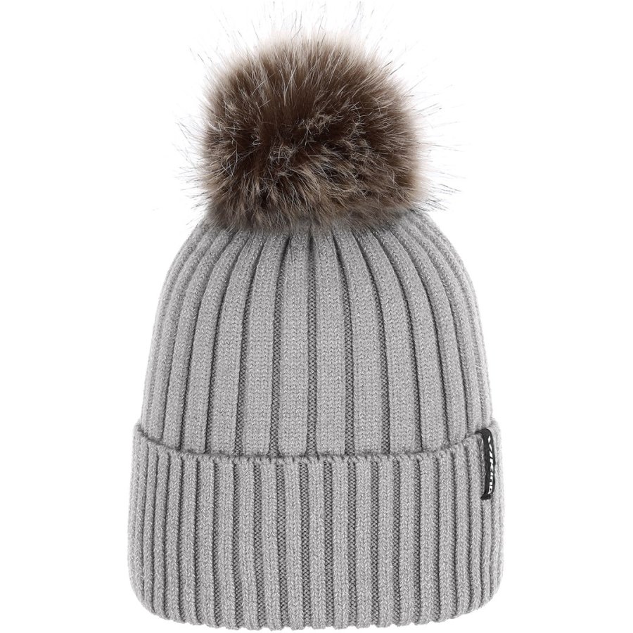 Czapka damska VIKING Hana Pompon Life Style szara   one size #1