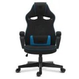 Fotel SENSE7 Knight materiałowy czarno-niebieski #1