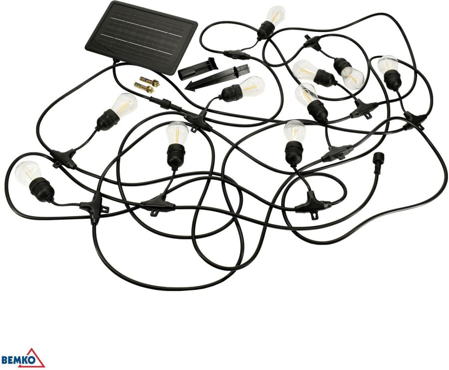 SOLARNA GIRLANDA OGRODOWA LED BEMKO SOLBEE 3W 3000K 10SZT 10M IP65 CZARNA C83-SOB-003BL-3K #1