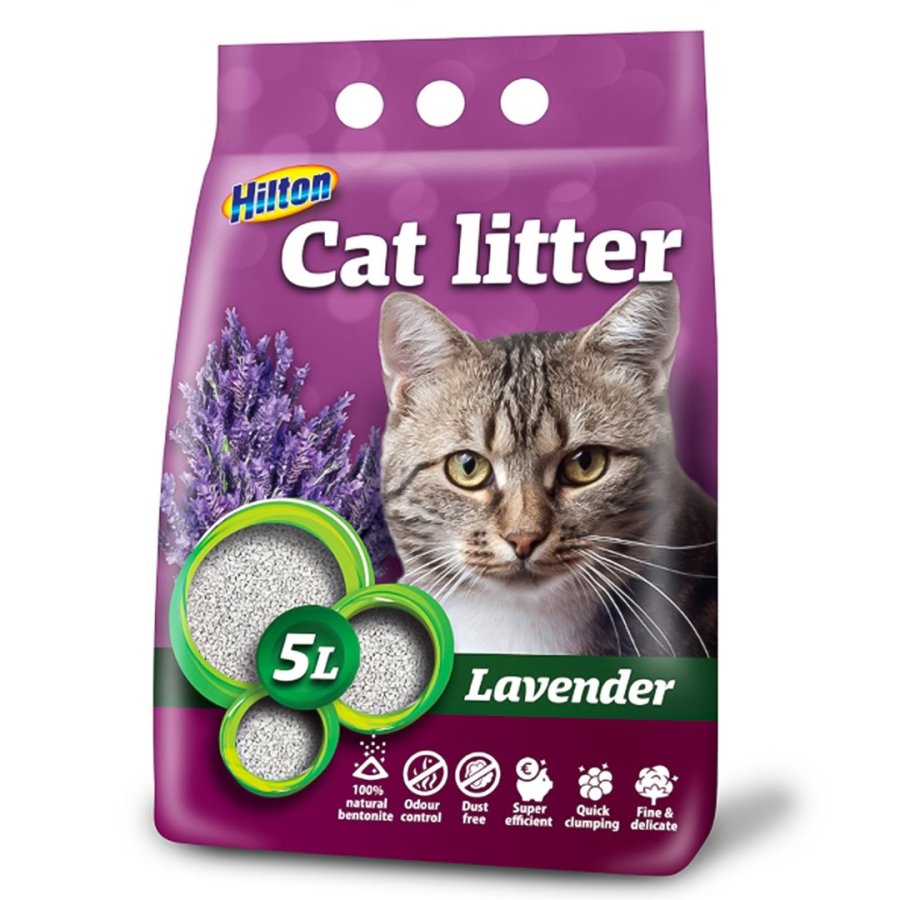 HILTON bentonit lavendel klumpende kattegrus - 5 l #1
