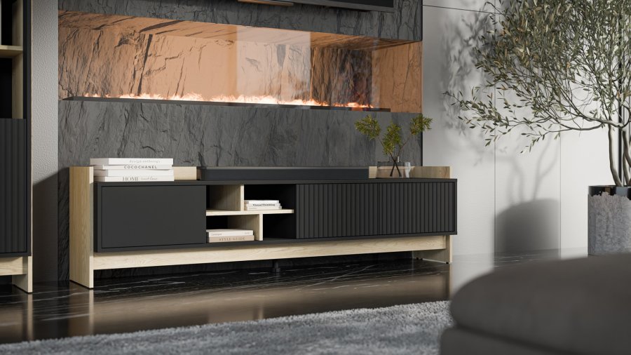Cama RTV PORTO 3D-skab 190x38x50 eg/sort #3