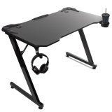 Gaming desk black large NanoRS, 150kg max, height 750mm, 110x60x1.5cm, cup and headphone holder, RS345 #2