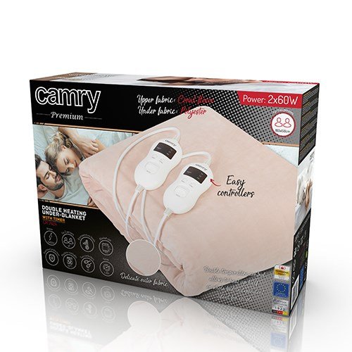 Camry CR 7424 elektrisk tppe 2x60W Beige fleece #2