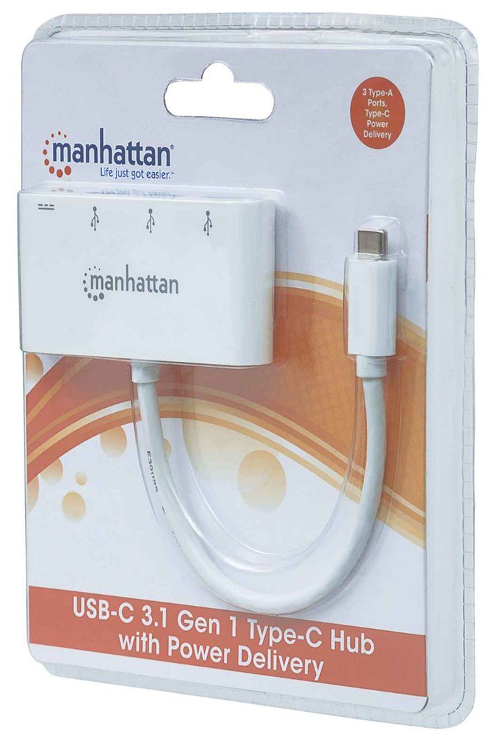 Manhattan 163552 interface hub USB 3.2 Gen 1 (3.1 Gen 1) Type-C 5000 Mbit/s Hvid #7