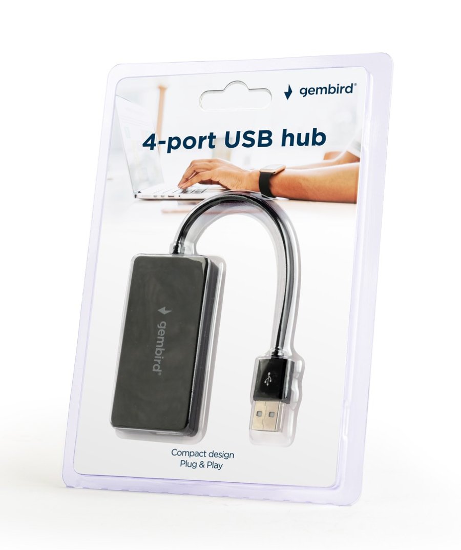 Gembird UHB-U2P4-04 interface hub USB 2.0 480 Mbit/s Sort #2