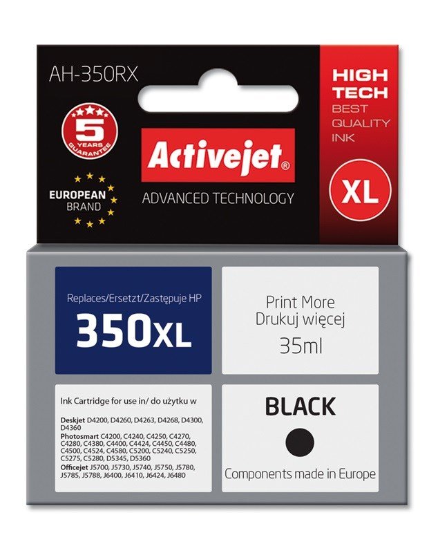 Activejet AH-337R blk (erstatning HP 337 C9364EE; Premium; 25 ml; sort) #1