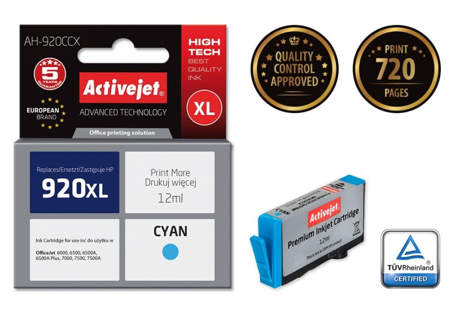 Activejet AH-920CCX Blk (erstatning HP 920XL CD972AE; Premium; 12 ml; bl) #2