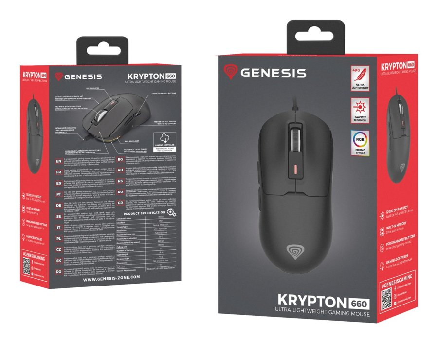 GENESIS Krypton 660 mus Spil Hjre hnd USB Type-A Optisk 12000 dpi #11