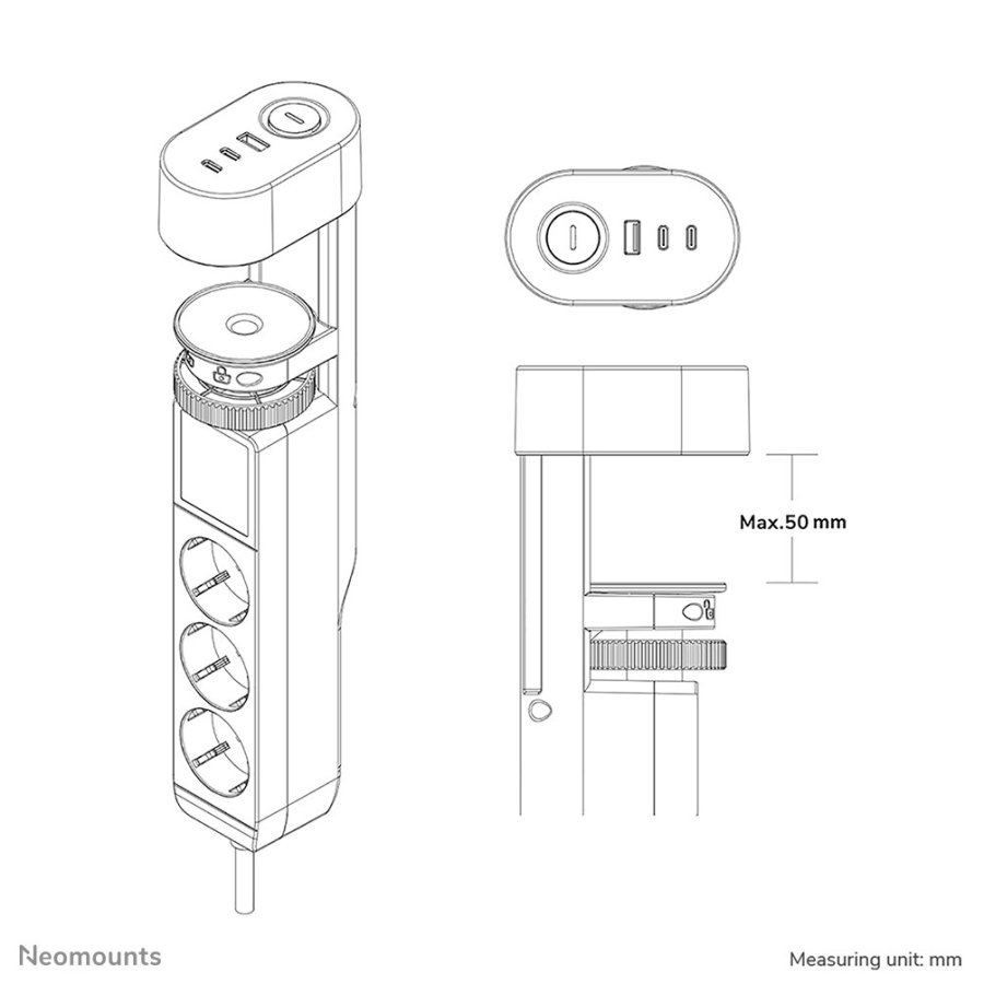 Neomounts DS22-840WH6 stikd�se 1,4 m 3 AC stikkontakt(er) Indend�rs Hvid #14