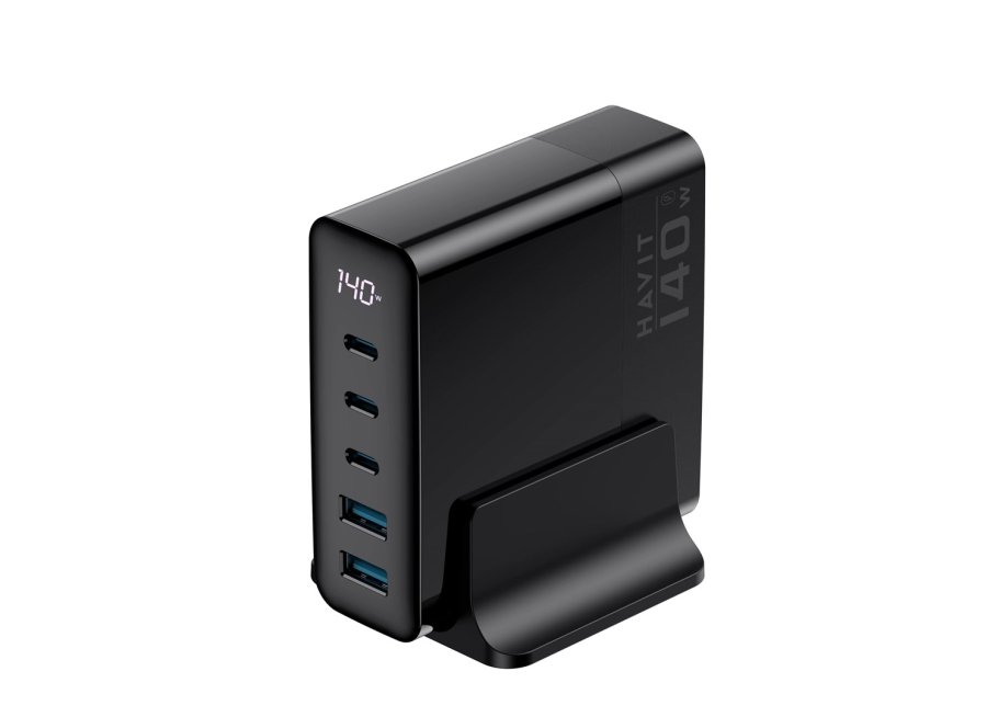 Havit UCLE004 EU - GaN rejseoplader med fem porte 140 W, sort #8