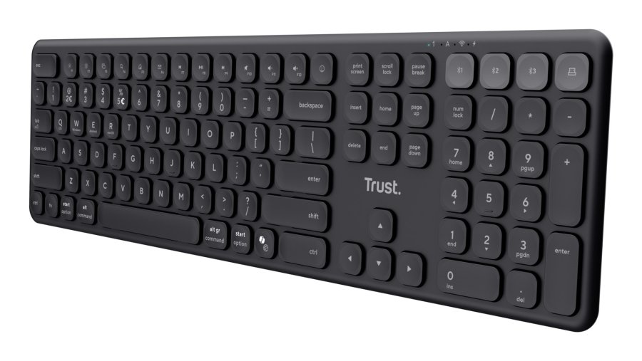 Trust Vaiya tastatur Universel USB + RF Wireless + Bluetooth US engelsk Sort #1